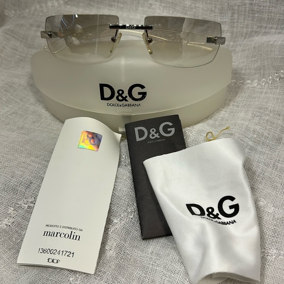 Dolce & Gabbana clear frame light sunglasses with case